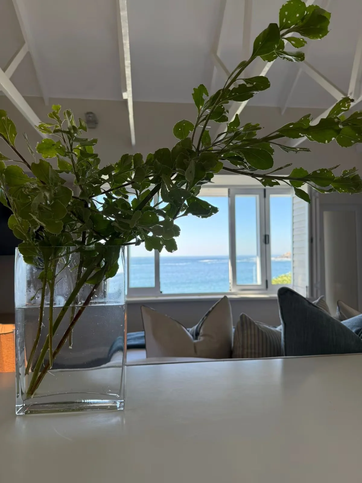 Atlantic Ocean view framed by the villa interior
