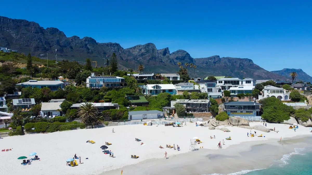 Aerial view of Clifton between mountain and sea