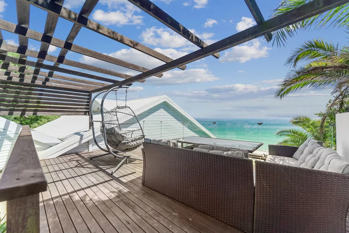 Ocean-facing outdoor terrace at Bungalow 69